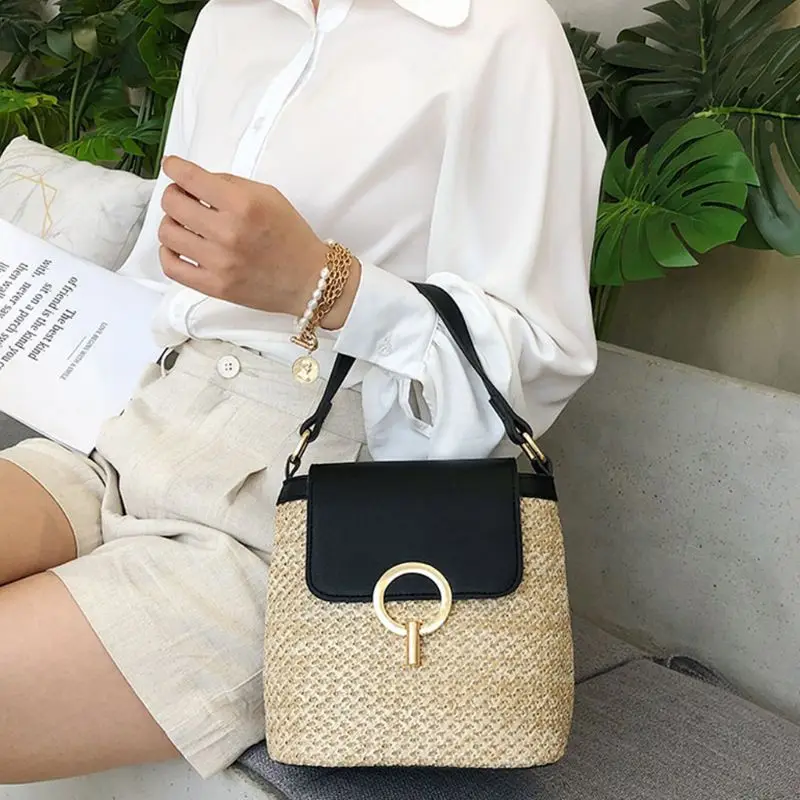 Women Lady Girl Small Straw Bucket Handbag Shoulder Messenger Bag Satchel Tote Purse
Women Lady Girl Small Straw Bucket Handbag Shoulder Messenger Bag Satchel Tote Purse