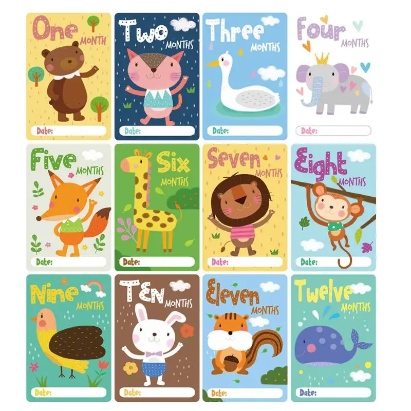 24 Pcs/set Cartoon Baby Monthly Sticker Card Newborn Children Milestone Photo Accessories Infants Photography Props
24 Pcs/set Cartoon Baby Monthly Sticker Card Newborn Children Milestone Photo Accessories Infants Photography Props