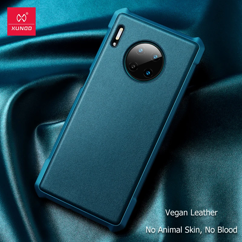 Кожаный чехол XUNDD Vegan для Huawei Mate30 Pro противоударный зеленый защитный чехол-бампер