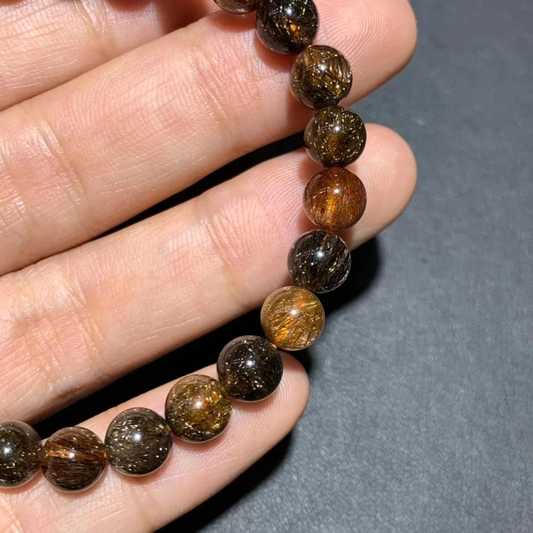 7.1mm Genuine Natural Copper Rutilated Quartz Round Beads Bracelet Crystal Gemstone Jewelry From Brazil AAAAA
7.1mm Genuine Natural Copper Rutilated Quartz Round Beads Bracelet Crystal Gemstone Jewelry From Brazil AAAAA