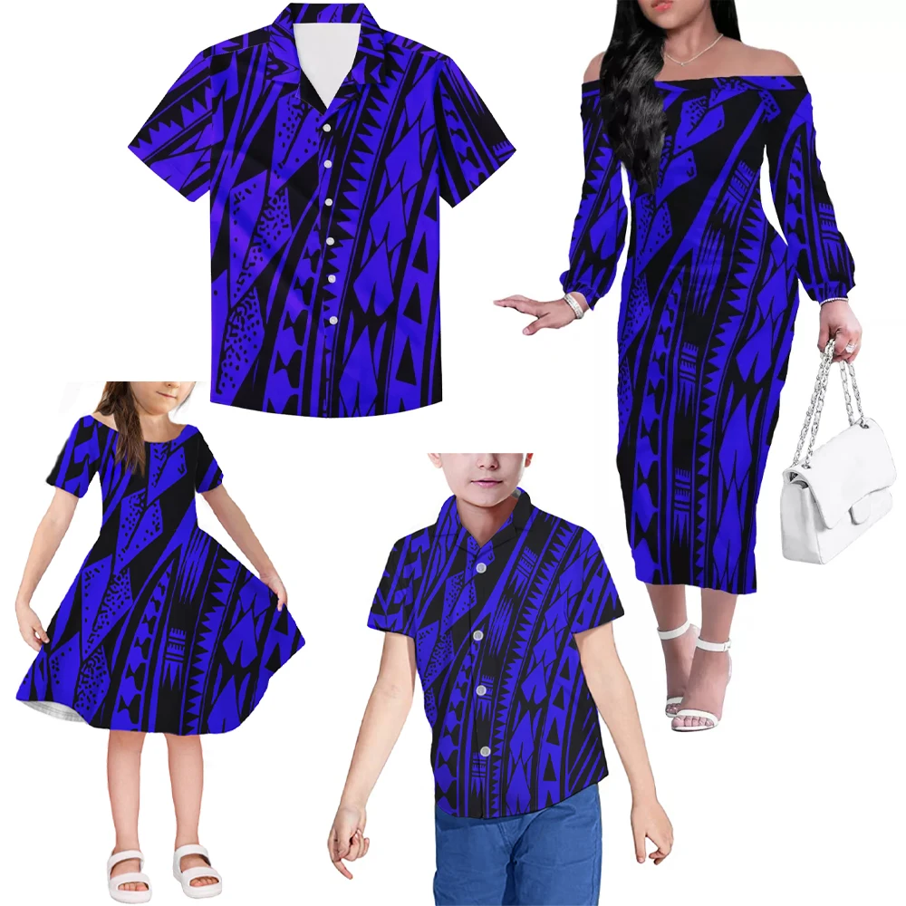 Colorful Big Size Women Dress Custom Hibiscus Polynesian Tribal Design Family Set Clothes Adult Children's Clothing 4-piece Sets
Colorful Big Size Women Dress Custom Hibiscus Polynesian Tribal Design Family Set Clothes Adult Children's Clothing 4-piece Sets