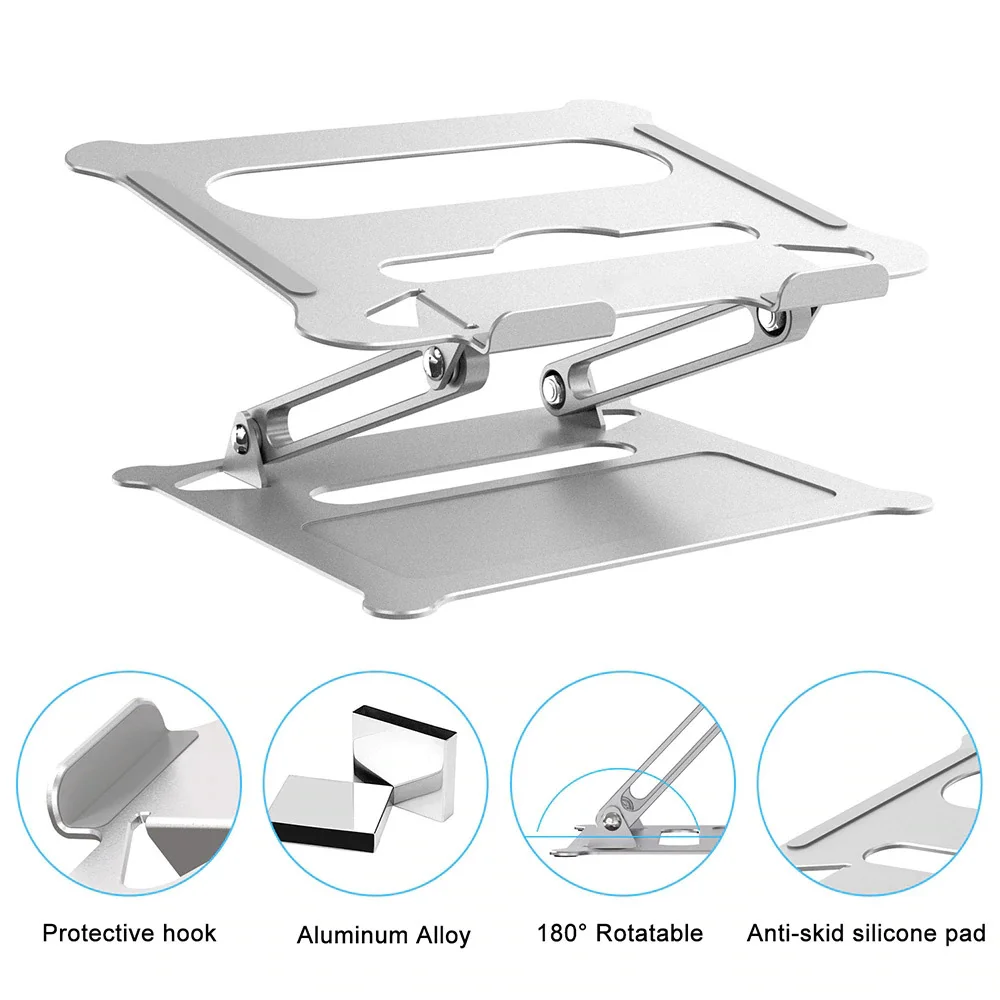 Adjustable Aluminum Laptop Stand Ergonomic Multi-Angle Desk Laptop Holder w/Heat-Vent for Notebook MacBook Dell HP More 10-17.3"
Adjustable Aluminum Laptop Stand Ergonomic Multi-Angle Desk Laptop Holder w/Heat-Vent for Notebook MacBook Dell HP More 10-17.3"