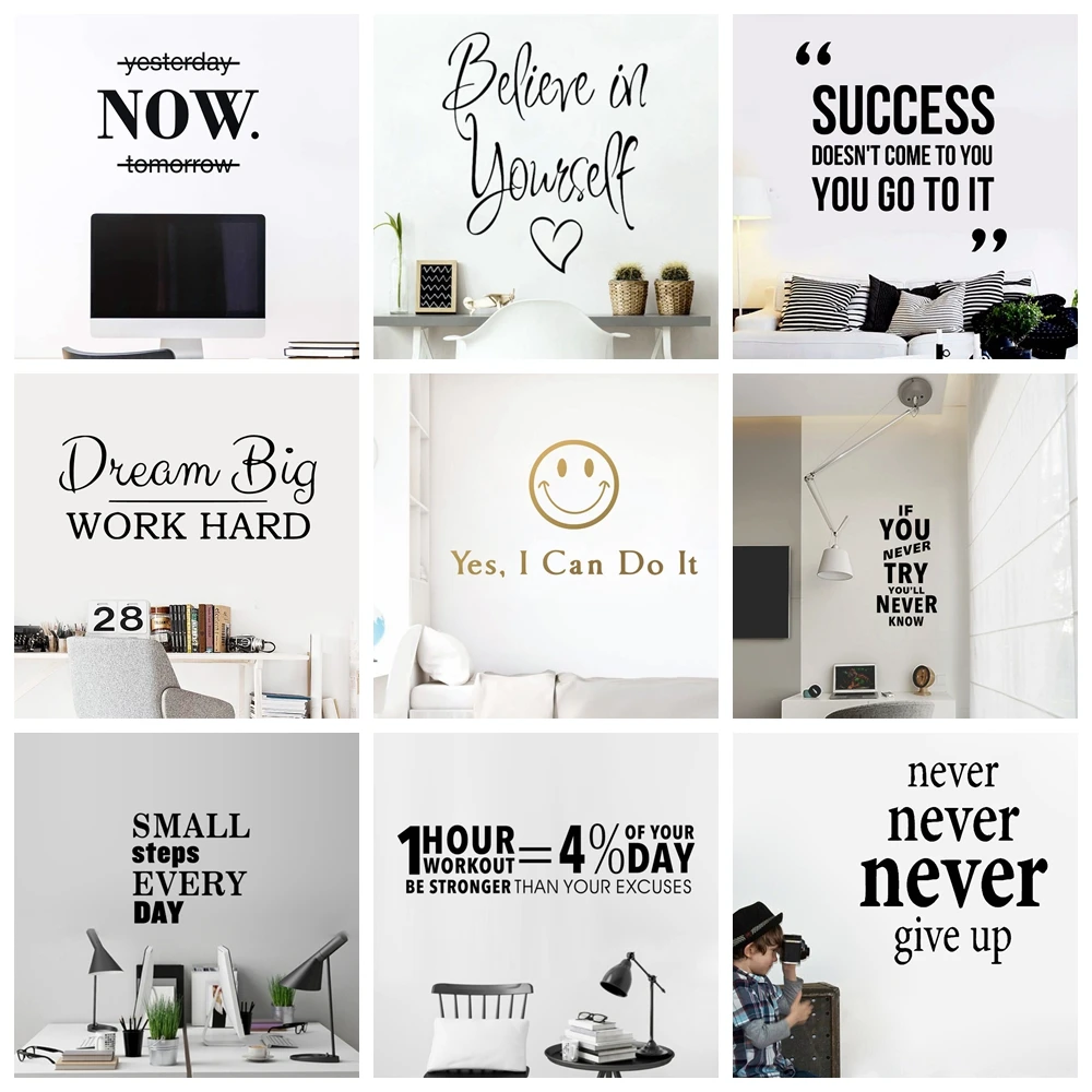 Motivational Phrases Vinyl Wall Sticker Quotes Sentences Home Decor For School Company Office Study Room Decoration Wall Decals
Motivational Phrases Vinyl Wall Sticker Quotes Sentences Home Decor For School Company Office Study Room Decoration Wall Decals