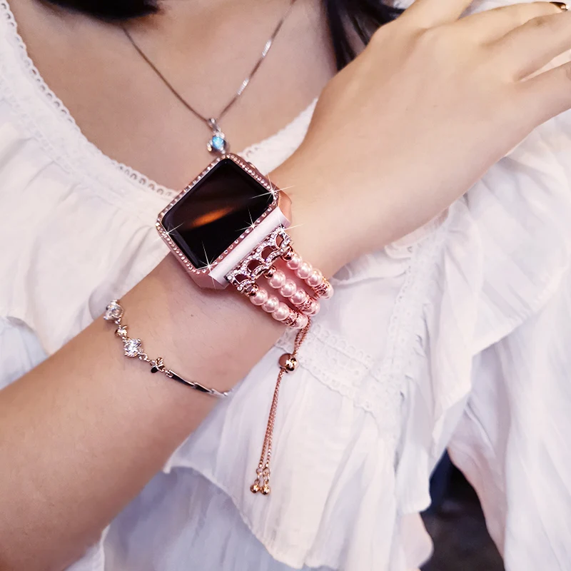 Подходит для Apple Watch iwatch6/5/4, сменный металлический чехол с бриллиантами 42/44/38/мм, защитная рамка с кристаллами и агатом, Женский чехол
Подходит для Apple Watch iwatch6/5/4, сменный металлический чехол с бриллиантами 42/44/38/мм, защитная рамка с кристаллами и агатом, Женский чехол