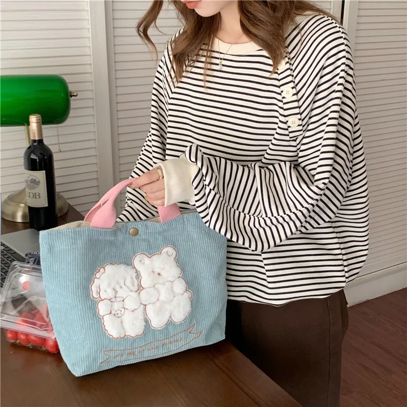 Cute Cartoon Lunch Bag Corduroy Small Handbag Women Portable Lunch Box Bags Picnic Food Storage Tote Children School Lunch Bags
Cute Cartoon Lunch Bag Corduroy Small Handbag Women Portable Lunch Box Bags Picnic Food Storage Tote Children School Lunch Bags