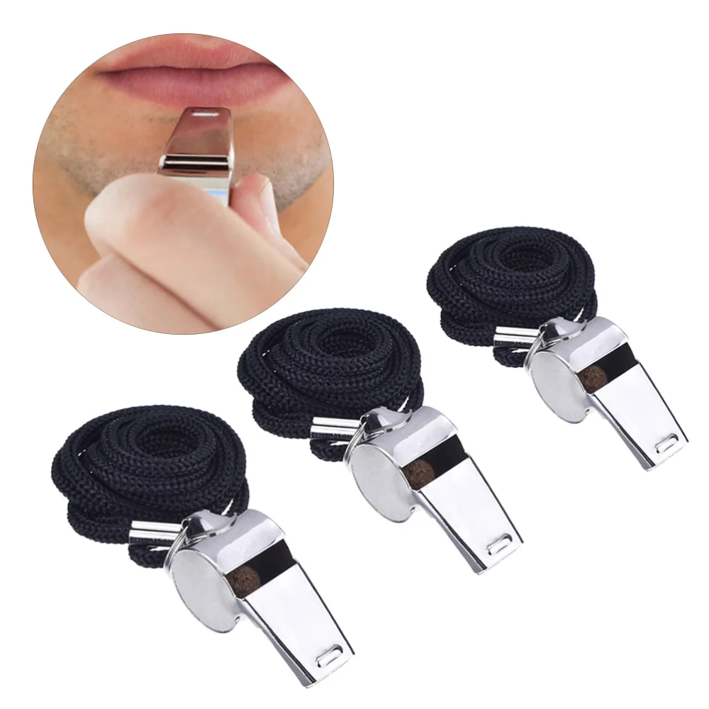 5 Pcs Stainless Steel Whistles Wooden Beads Metal First Aid Whistles with Lanyard for Football and Officials (Silver)
5 Pcs Stainless Steel Whistles Wooden Beads Metal First Aid Whistles with Lanyard for Football and Officials (Silver)