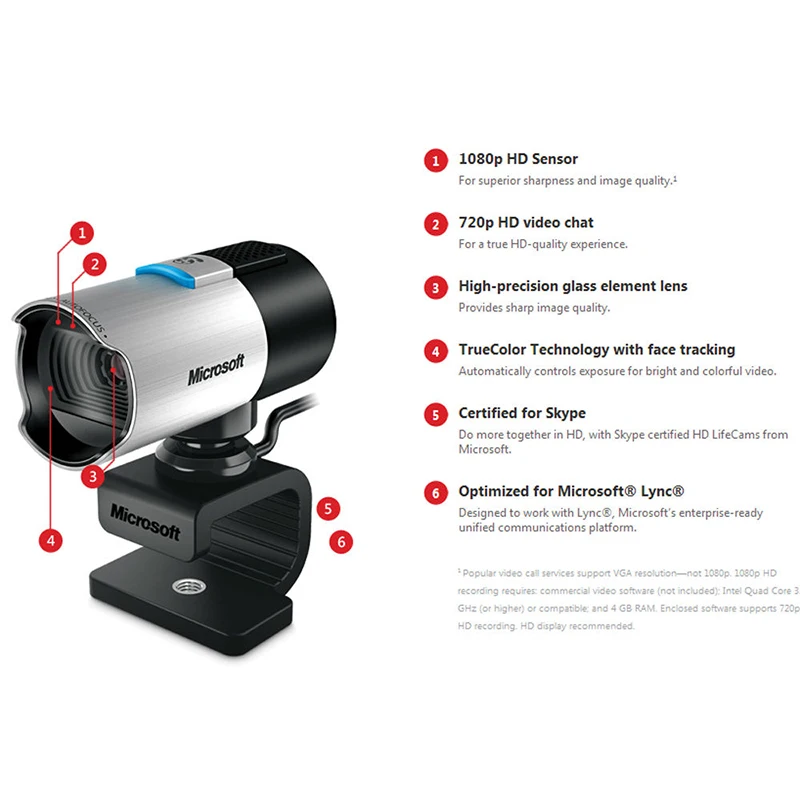 Microsoft LifeCam Studio for Business Webcam 1080p HD Sensor 720p HD video chat 360 rotation Wideband Microphone Web Camera
Microsoft LifeCam Studio for Business Webcam 1080p HD Sensor 720p HD video chat 360 rotation Wideband Microphone Web Camera