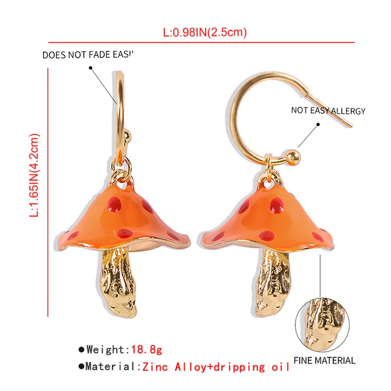 European and American Creative Dream Cute Forest Small Mushroom Oil Drop Alloy Earrings Color Oil Drop Mushroom Earrings
European and American Creative Dream Cute Forest Small Mushroom Oil Drop Alloy Earrings Color Oil Drop Mushroom Earrings