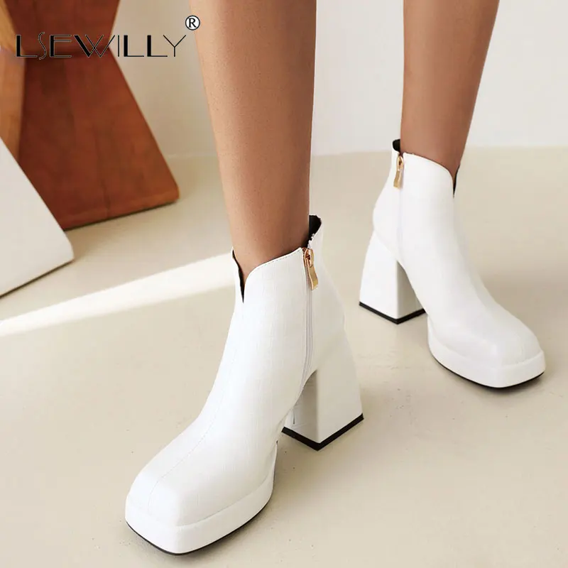 Lsewilly 2021 Women Ankle Boots Platform Thick High Heel Ladies Short Boots Stone Print Square Toe Zipper Women's Boots Black 
Lsewilly 2021 Women Ankle Boots Platform Thick High Heel Ladies Short Boots Stone Print Square Toe Zipper Women's Boots Black