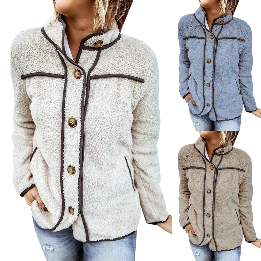 Winter Coats Lamb Fur Women Stand Collar Patchwork Button Coat Women Clothing Faux Fur Coat Female 2020 Woman Coat
Winter Coats Lamb Fur Women Stand Collar Patchwork Button Coat Women Clothing Faux Fur Coat Female 2020 Woman Coat