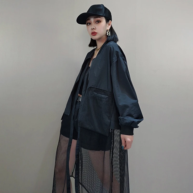 SHENGPLLAE Personlity Long Jacket Women's Spring 2021 New Round Neck Single Breasted Large Size Patchwork Mesh Coat Tide 5B1002
SHENGPLLAE Personlity Long Jacket Women's Spring 2021 New Round Neck Single Breasted Large Size Patchwork Mesh Coat Tide 5B1002