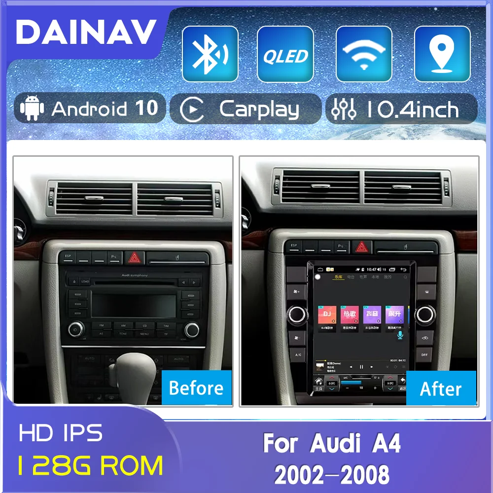 Android 2 din car radio For Audi A4 2002-2008 car Multimedia stereo auto GPS navigation Audio Radio Stereo Tape Recorder
Android 2 din car radio For Audi A4 2002-2008 car Multimedia stereo auto GPS navigation Audio Radio Stereo Tape Recorder
