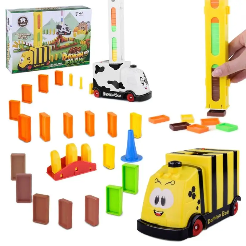 100PCS Domino Building Block Toy Cuet Bee Cow Small Train DIY Automatically Put Plastic Electric Toy Car Kids Birthday Gift
100PCS Domino Building Block Toy Cuet Bee Cow Small Train DIY Automatically Put Plastic Electric Toy Car Kids Birthday Gift