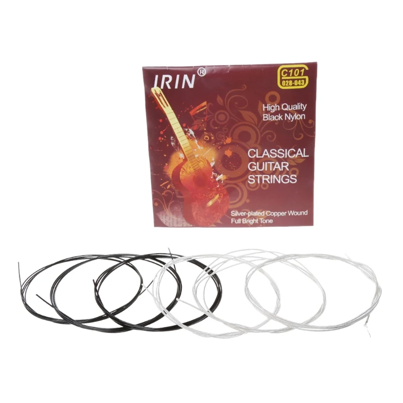 6pcs/set C101 Classical Guitar Strings Black Nylon Fiber Silver Plated String 
6pcs/set C101 Classical Guitar Strings Black Nylon Fiber Silver Plated String