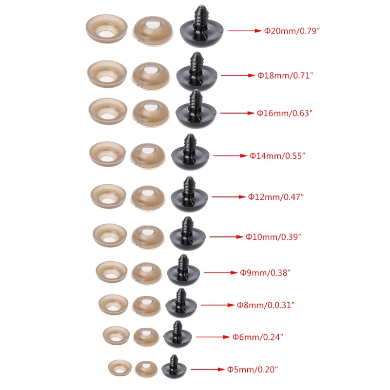 100Pcs/Bag DIY Doll Toy Eyes Black Plastic Safety Eyes Puppets Doll with Washers
100Pcs/Bag DIY Doll Toy Eyes Black Plastic Safety Eyes Puppets Doll with Washers