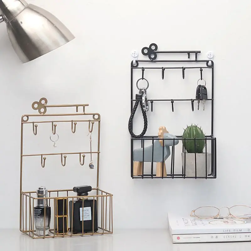Nordic Wall Mounted Decor Iron Frame Hanging Storage Rack Key Holder Home Decoration Jewelry Coat Groceries Storage Organizer
Nordic Wall Mounted Decor Iron Frame Hanging Storage Rack Key Holder Home Decoration Jewelry Coat Groceries Storage Organizer