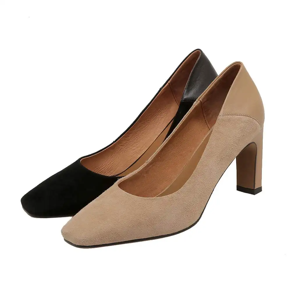 Krazing Pot nightclub fashion cow suede streetwear square toe thick high heel slip on elegant ladies noble dress women pumps L41
Krazing Pot nightclub fashion cow suede streetwear square toe thick high heel slip on elegant ladies noble dress women pumps L41