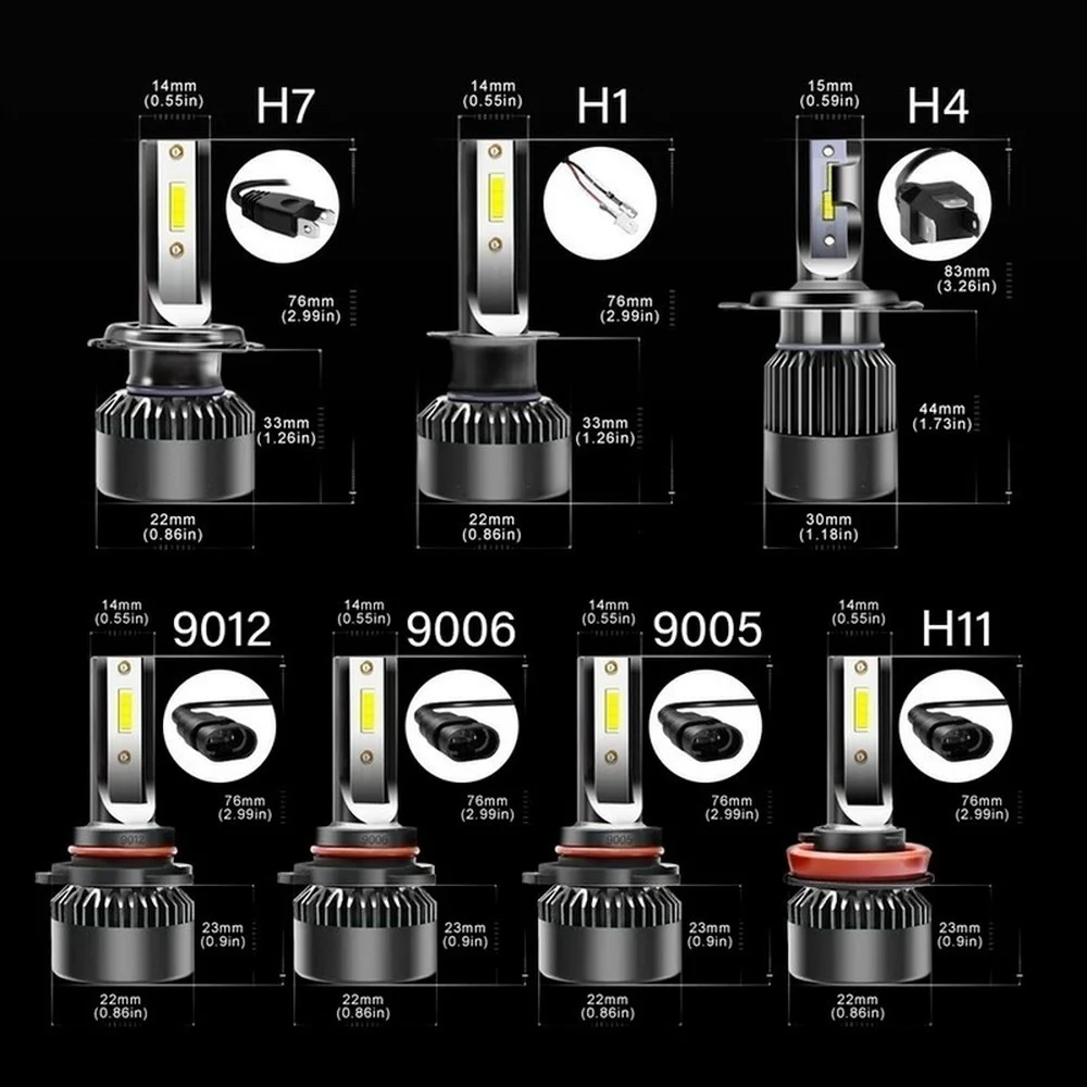 

Effort&BJ Car Headlight H7 LED Bulbs H1 H4-H/L 9005/HB3 9006/HB4 9012 H8 H9 H11 100W 10000LM 6000K G3 Auto Headlamp CSP Light