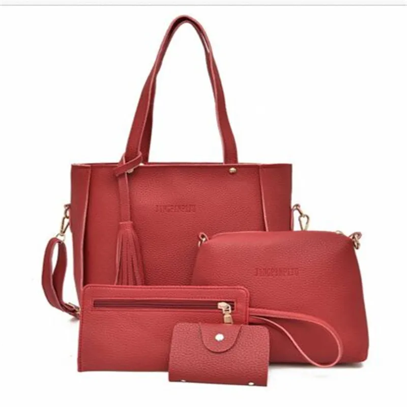 4PCS /Set Women PU Leather Shoulder Messenger Bag Tote Purse Handbag Crossbody Satchel | Багаж и сумки