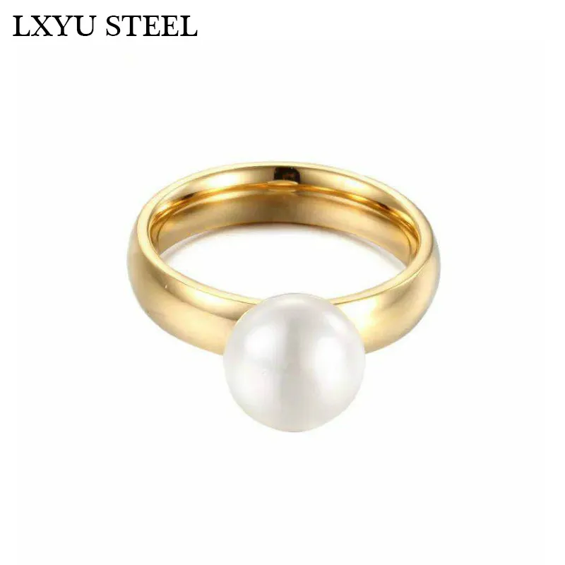 Fashion Anillos Mujer White Simulated-Pearl Rings For Women Gold Stainless Steel Wedding Bands Finger Rings Women Jewelry
Fashion Anillos Mujer White Simulated-Pearl Rings For Women Gold Stainless Steel Wedding Bands Finger Rings Women Jewelry