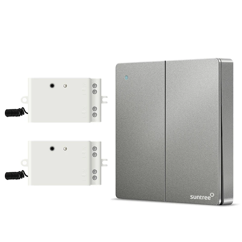 Suntree two-open gray self-powered switch freely paste wireless wiring free panel home remote intelligent lighting controller
Suntree two-open gray self-powered switch freely paste wireless wiring free panel home remote intelligent lighting controller
