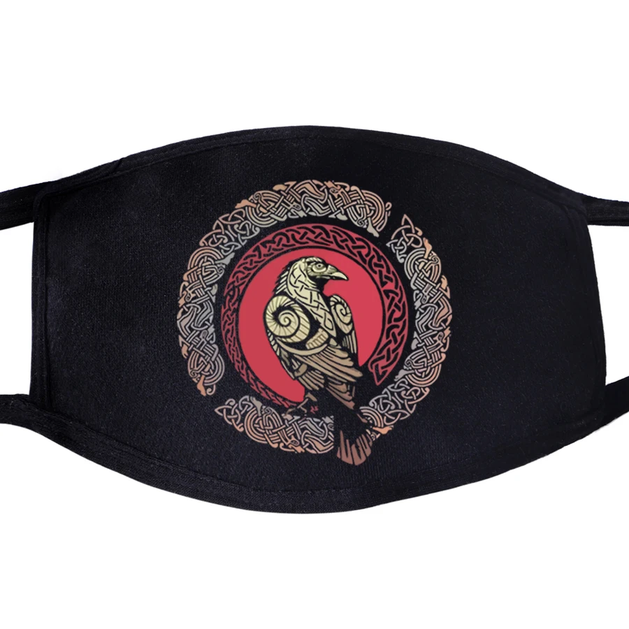 Odin Vikings Washable Mouth Face Mask Fashion Black Fabric Dustproof Respirator Mouth Muffle Mascarillas Reutilizables Maskers