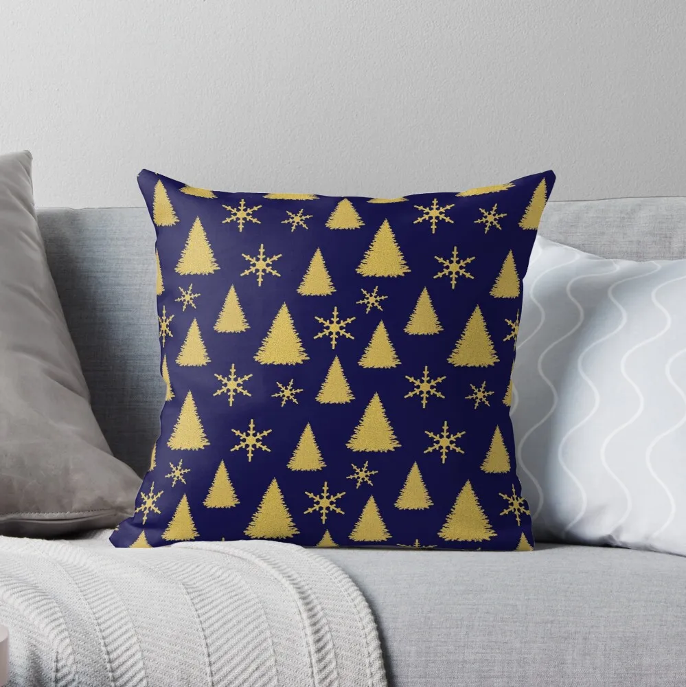 Blue and Gold Christmas Trees and Snowflakes Throw Pillow Polyester Decor Pillow Case Home Cushion Cover 18*18inch
Blue and Gold Christmas Trees and Snowflakes Throw Pillow Polyester Decor Pillow Case Home Cushion Cover 18*18inch