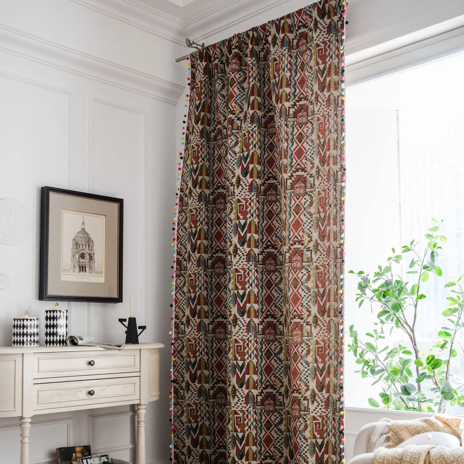 Curtain jacquard colorful geometric tassel bay window semi-shading living room bedroom kitchen luxury home decoration room
Curtain jacquard colorful geometric tassel bay window semi-shading living room bedroom kitchen luxury home decoration room