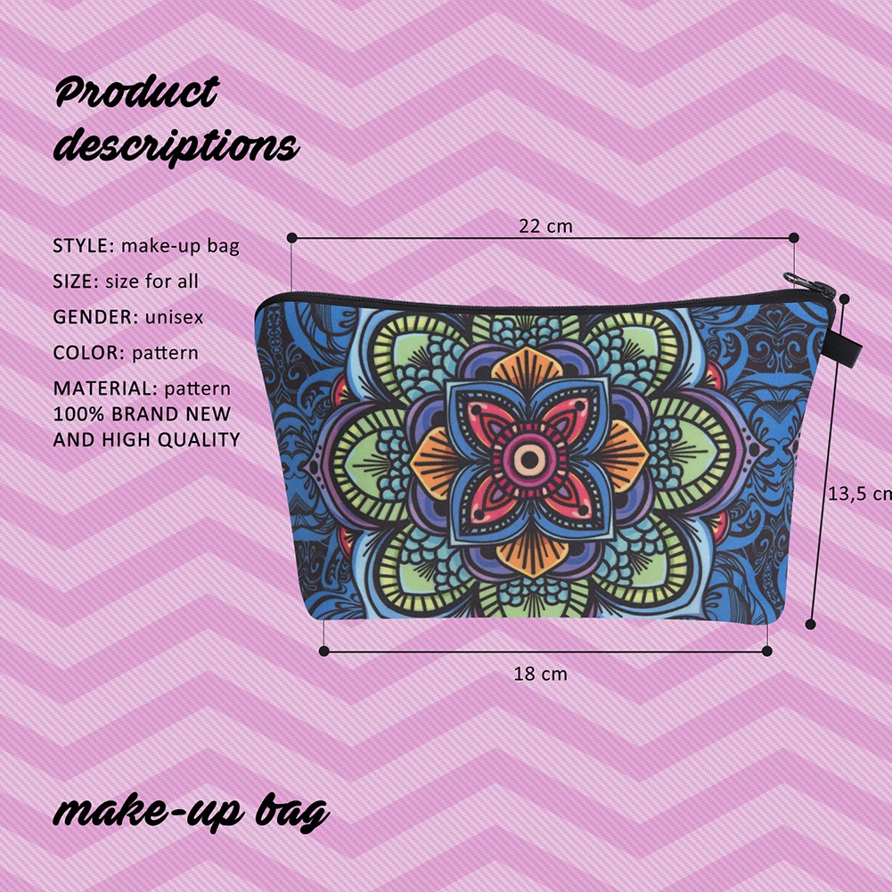 Datura Floral Print Multicolor Pattern Cosmetic Pouch Travel Makeup Bag All-match Mandala Cosmetic Pouch Travel Makeup Bag 
Datura Floral Print Multicolor Pattern Cosmetic Pouch Travel Makeup Bag All-match Mandala Cosmetic Pouch Travel Makeup Bag