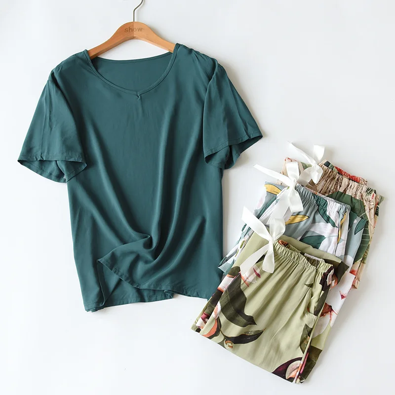 Plus Size Women's Home Clothes Summer Viscose Cotton Pajama Sets Thin Short Sleeve Lounge Wear 2 Piece Nightwear Female Homewear
Plus Size Women's Home Clothes Summer Viscose Cotton Pajama Sets Thin Short Sleeve Lounge Wear 2 Piece Nightwear Female Homewear