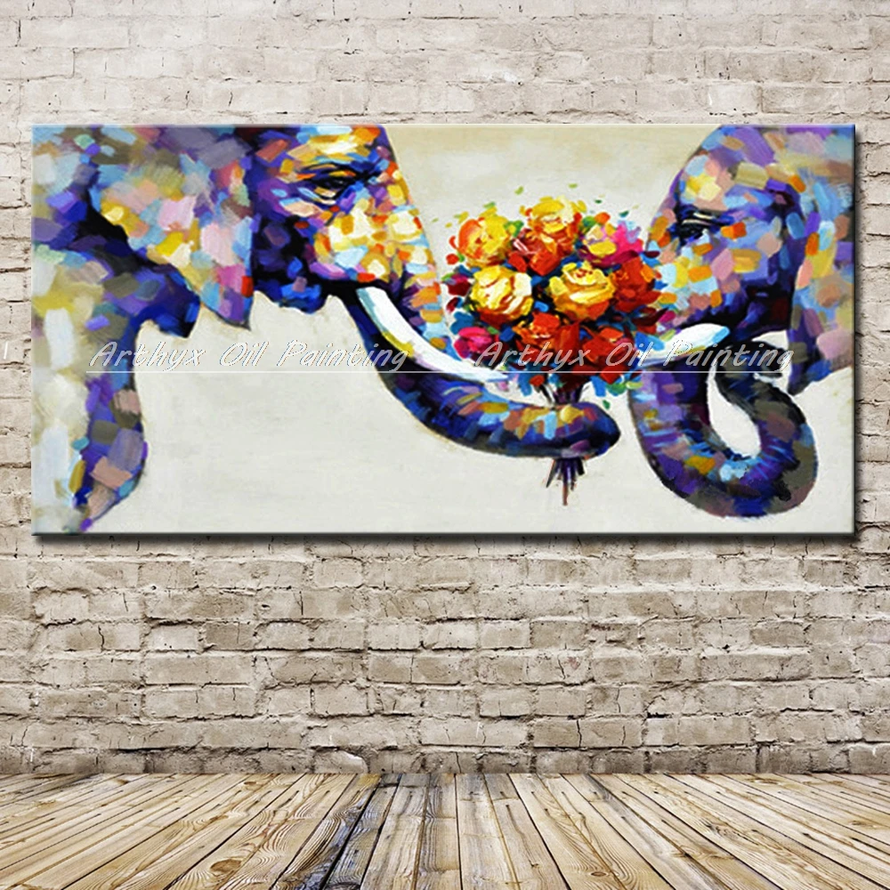 Arthyx Hand Painted Abstract Elephant Couples Oil Painting On Canvas Children's Room Wall Art Picture For Living Room Home Decor
Arthyx Hand Painted Abstract Elephant Couples Oil Painting On Canvas Children's Room Wall Art Picture For Living Room Home Decor