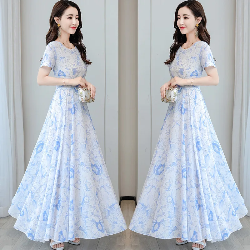 Chiffon dress women 2021 retro temperamental belly summer show thin high-length to ankle skirt
Chiffon dress women 2021 retro temperamental belly summer show thin high-length to ankle skirt