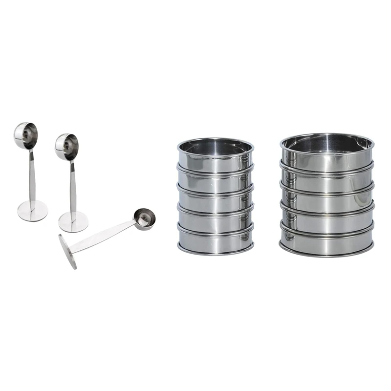 3 Pack Stainless Steel Coffee Tamper Measuring Scoop(Silver, 15Ml) & 10Pcs Stainless Steel Round Cake Baking Ring Mold
3 Pack Stainless Steel Coffee Tamper Measuring Scoop(Silver, 15Ml) & 10Pcs Stainless Steel Round Cake Baking Ring Mold