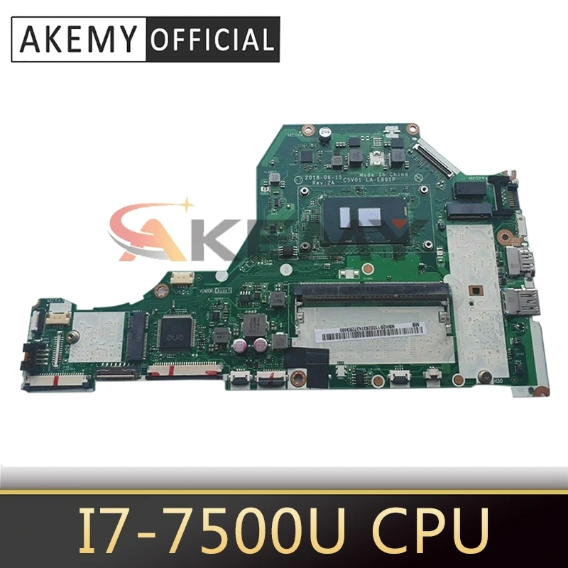 

C5V01 LA-E891P For ACER Aspire A515-51 A515-51G A315-53G laptop motherboard CPU:I7-7500U 100% Test Ok Mainboard