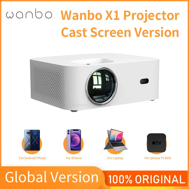 Проектор Xiaomi Wanbo X1 4K поддержка 1080P портативный светодиодный мини-проектор 1280*720P