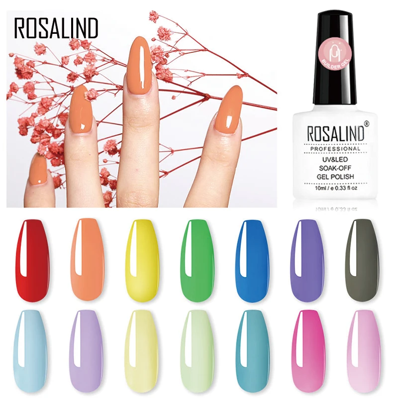 Полигель ROSALIND для наращивания ногтей лак с эффектом кристаллов Полупостоянный