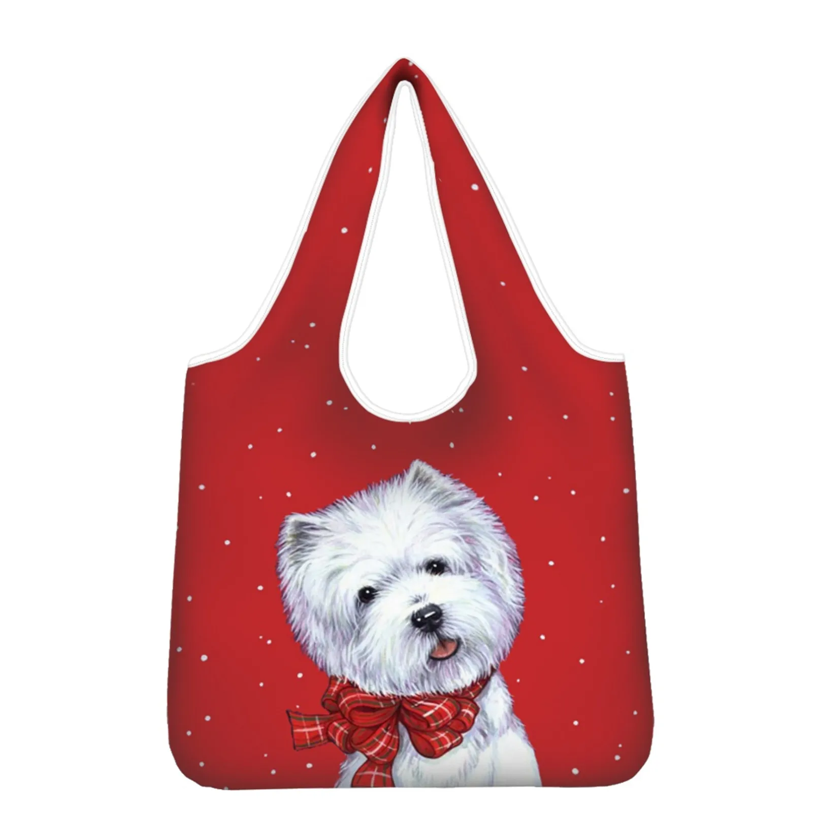 Christmas Dog Printed Reusable Folding Shopper Tote Bag West Highland Terrier Large Grocery Bag Handbags Eco Storage Bags
Christmas Dog Printed Reusable Folding Shopper Tote Bag West Highland Terrier Large Grocery Bag Handbags Eco Storage Bags