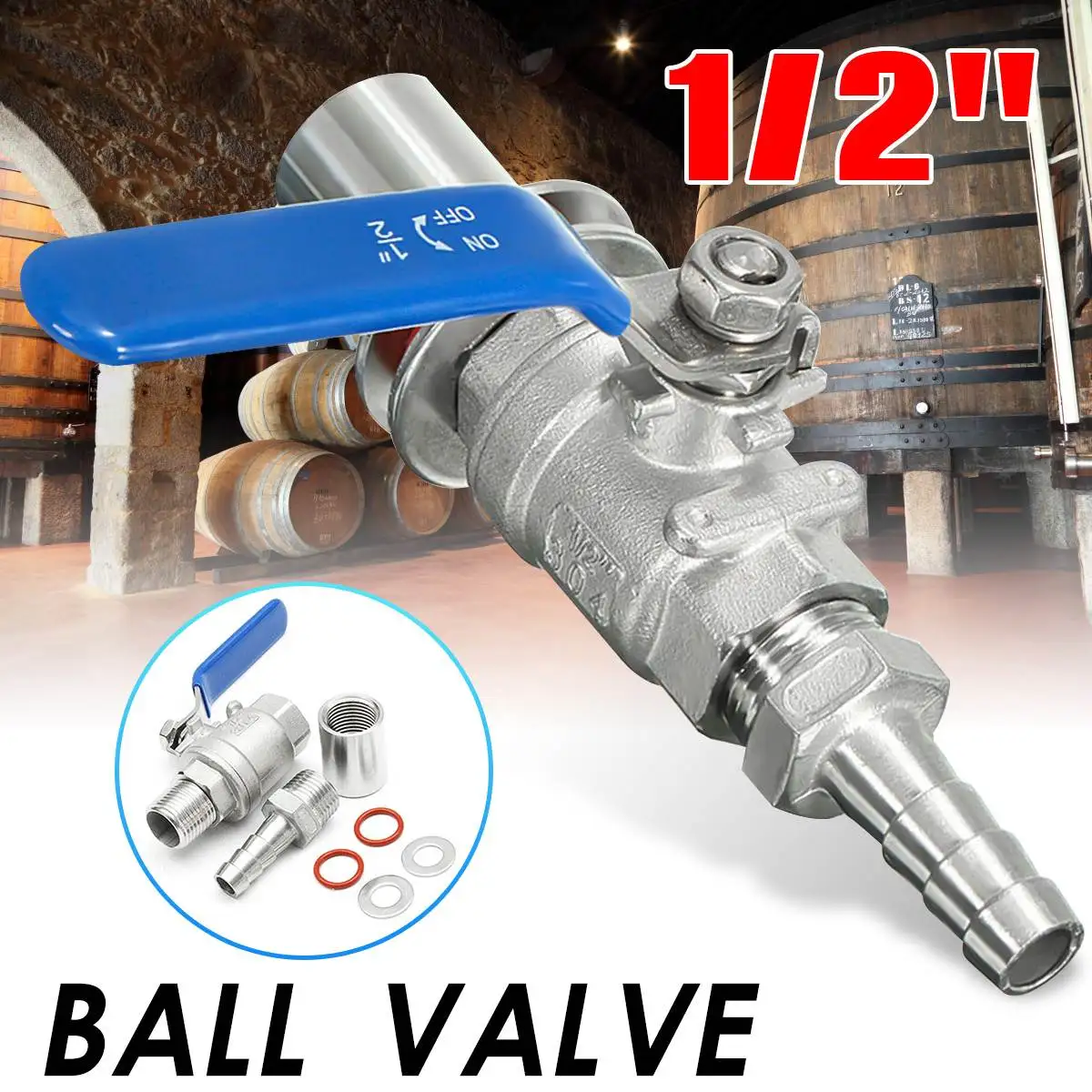 1/2" 304 Stainless Steel Weldless Compact Ball Valve & Barb-Homebrew Beer Kettle Pot
1/2" 304 Stainless Steel Weldless Compact Ball Valve & Barb-Homebrew Beer Kettle Pot