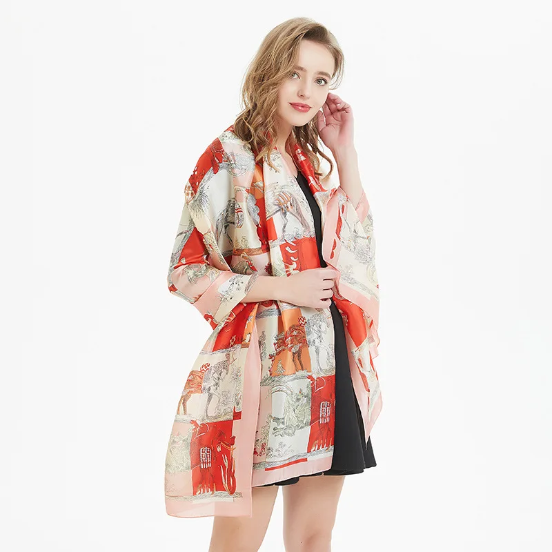 Oversize 180*90cm Ladies Silk Scarf Shawl New Fashion Accessories Floral Design Large Long Scarves Wraps For Spring Summer
Oversize 180*90cm Ladies Silk Scarf Shawl New Fashion Accessories Floral Design Large Long Scarves Wraps For Spring Summer