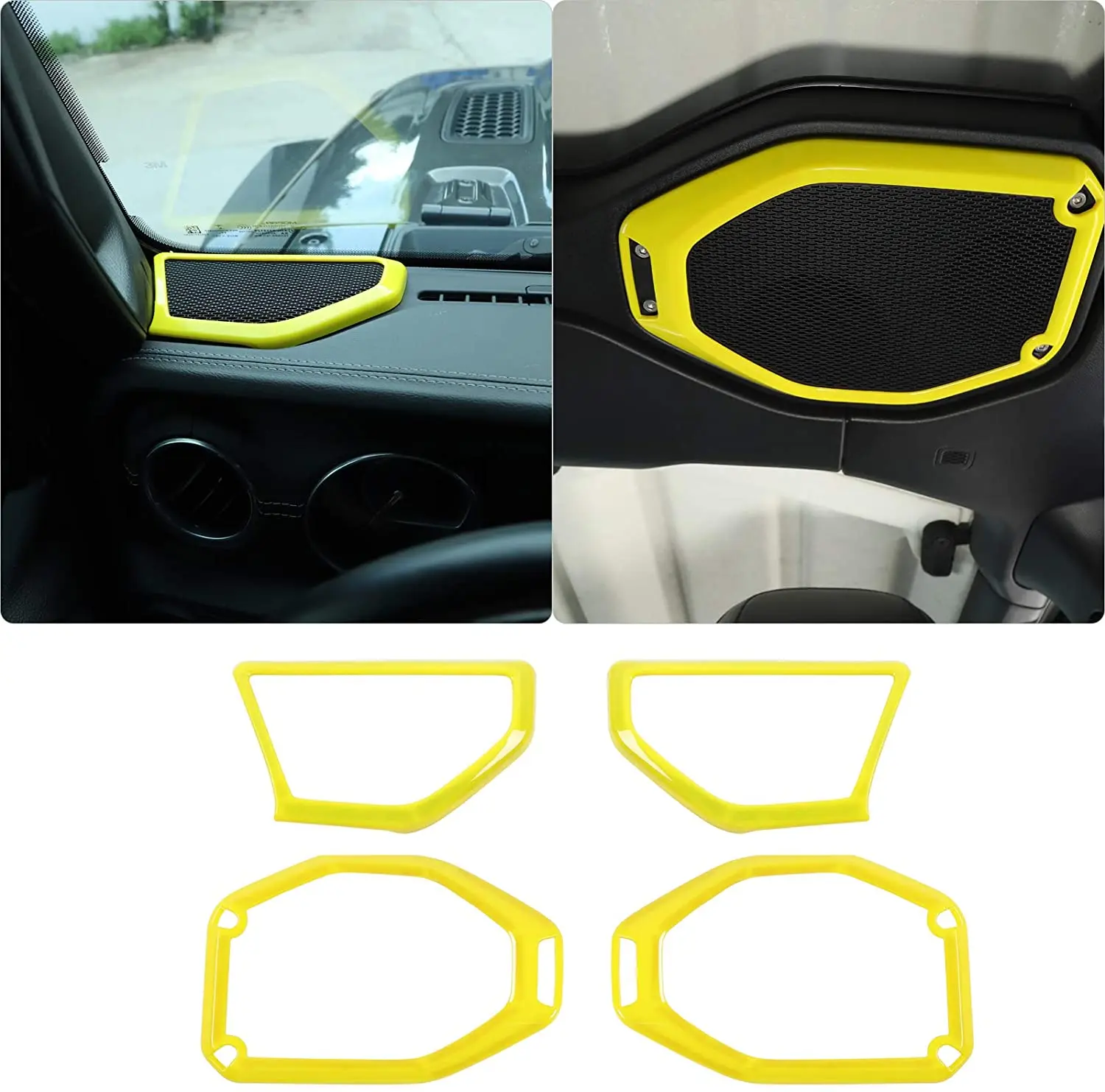 Pillar A&B Speaker Decoration Trim Cover Top Roof Speaker Trim Cover for Jeep Wrangler 2018-2021 UP JL 4 Door Yellow
Pillar A&B Speaker Decoration Trim Cover Top Roof Speaker Trim Cover for Jeep Wrangler 2018-2021 UP JL 4 Door Yellow