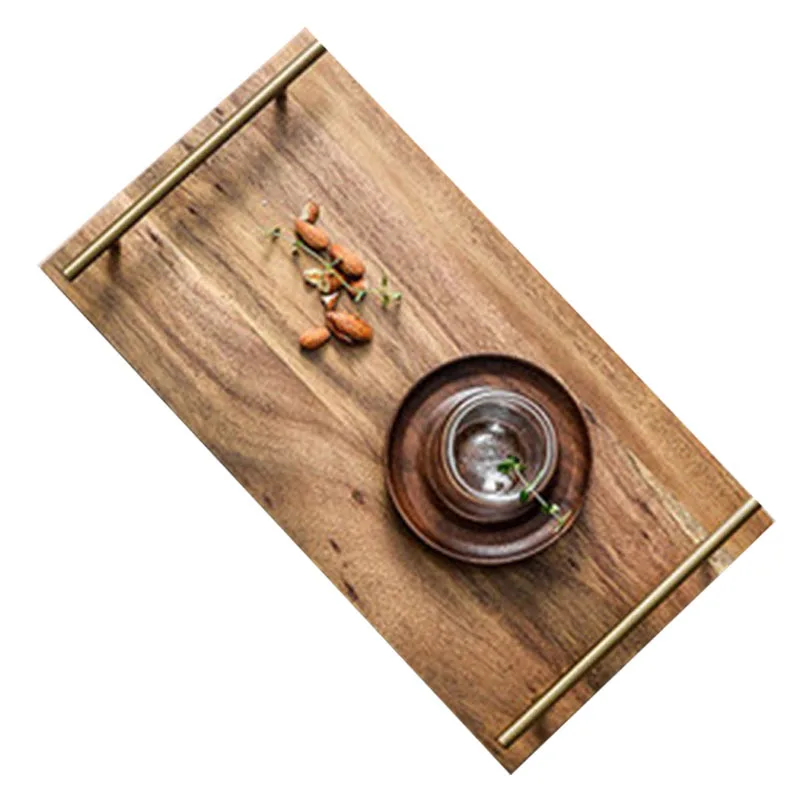 Simple Solid Wood Rectangular Dinner Plate Food Fruit Snack Dessert Acacia Wood Tray With Handle Household Cafe Supplies
Simple Solid Wood Rectangular Dinner Plate Food Fruit Snack Dessert Acacia Wood Tray With Handle Household Cafe Supplies