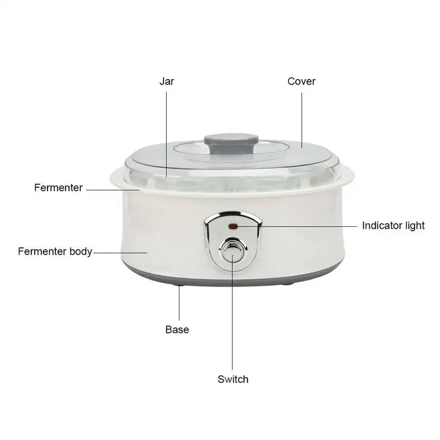 Appliances 1.5L Yogurt Maker Automatic Yoghurt Maker Machine Constant Temperature Fermenter for Home Use 220-240V Vaso Yogurt
Appliances 1.5L Yogurt Maker Automatic Yoghurt Maker Machine Constant Temperature Fermenter for Home Use 220-240V Vaso Yogurt