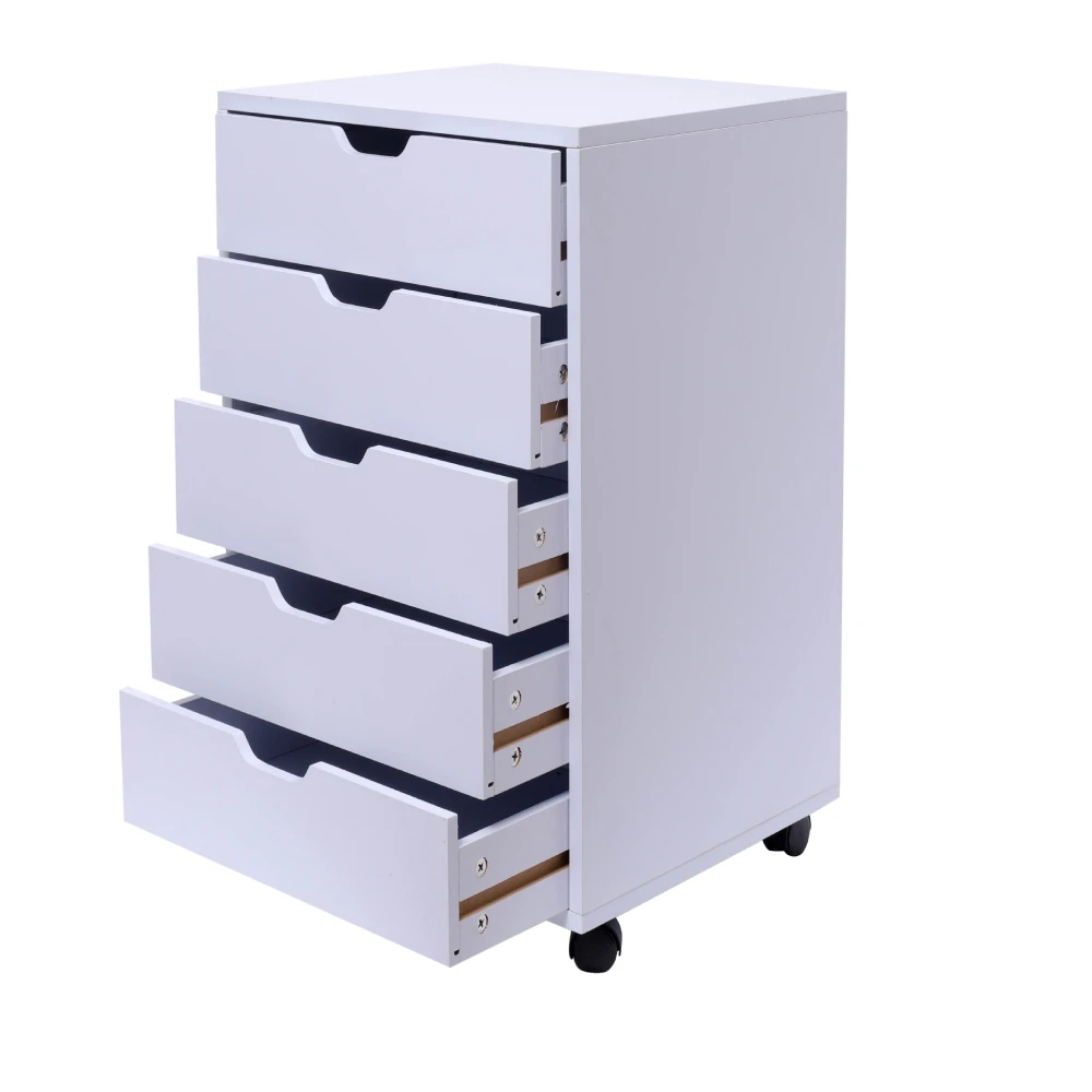 5-Drawer Wood Filing Cabinet Mobile Storage Cabinet for Closet Office White Color File Cabinet Storage With 4 Wheels
5-Drawer Wood Filing Cabinet Mobile Storage Cabinet for Closet Office White Color File Cabinet Storage With 4 Wheels