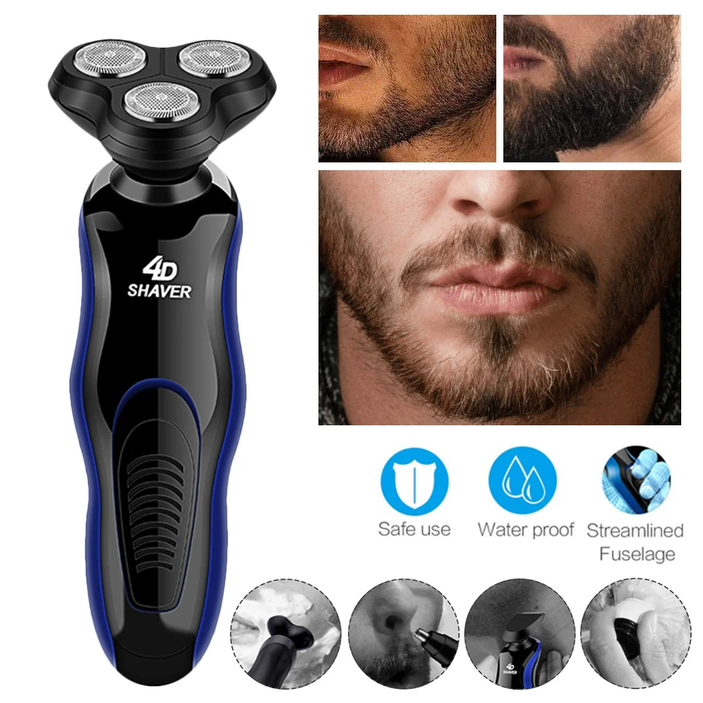 USB Electric Shavers Shaving Machine 4 in 1 Beard Razors 4D 3 Blades Beard Nose Hair Trimmer Clipper Rechargeable for Men's Face
USB Electric Shavers Shaving Machine 4 in 1 Beard Razors 4D 3 Blades Beard Nose Hair Trimmer Clipper Rechargeable for Men's Face