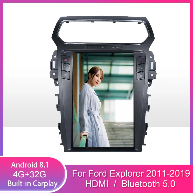 

Tesla для ford Explorer 12,1 дюймов Android мультимедийный автомобильный радиоприемник для ford Explorer 2011-2019 GPS навигация Стерео Авторадио