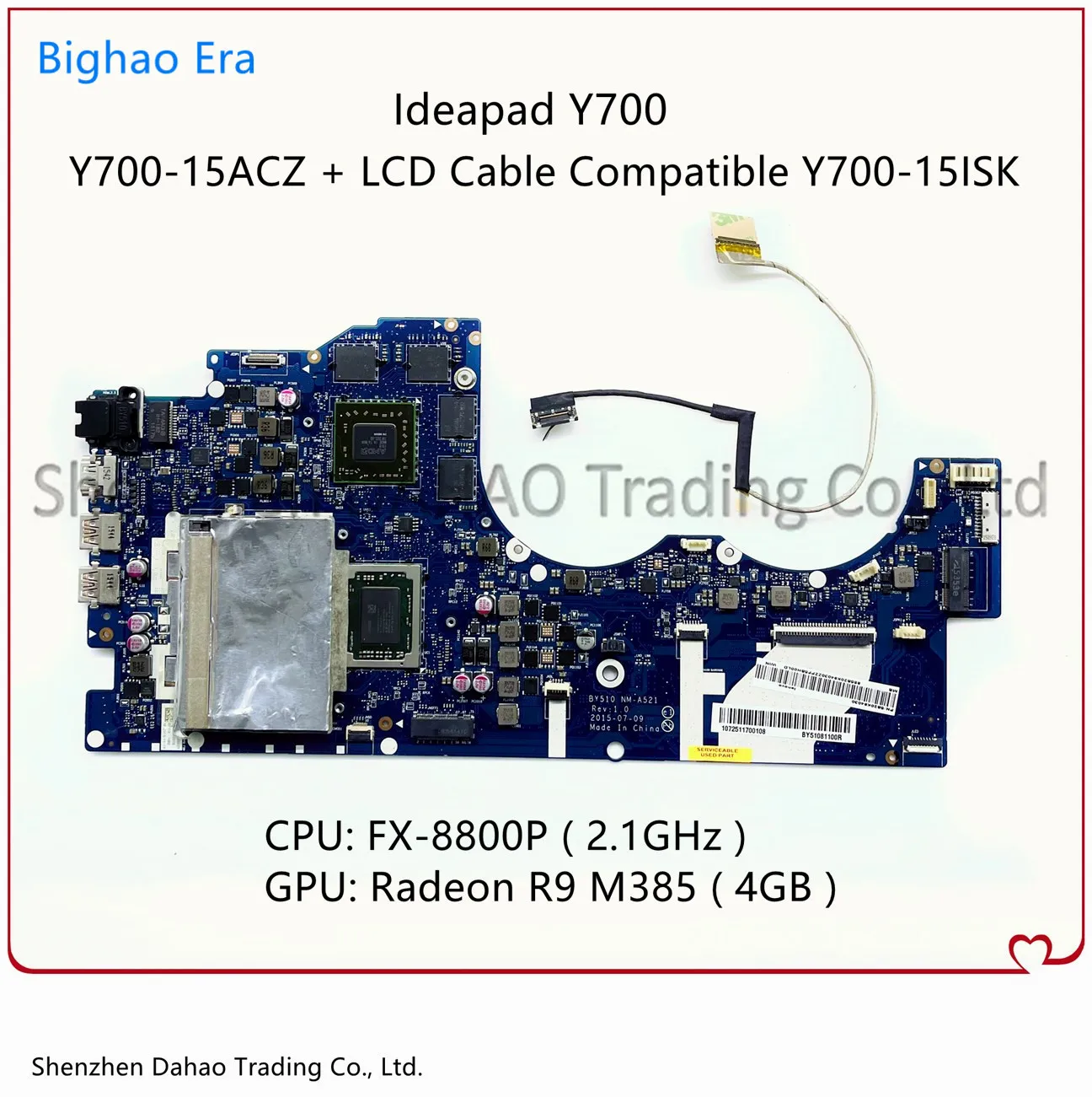Материнская плата для ноутбука Lenovo Ideapad Y700-15ACZ с ЖК-кабелем, совместимая с Lenovo Y700-15ISK, системная плата CPU FX8800P 4 Гб
Материнская плата для ноутбука Lenovo Ideapad Y700-15ACZ с ЖК-кабелем, совместимая с Lenovo Y700-15ISK, системная плата CPU FX8800P 4 Гб