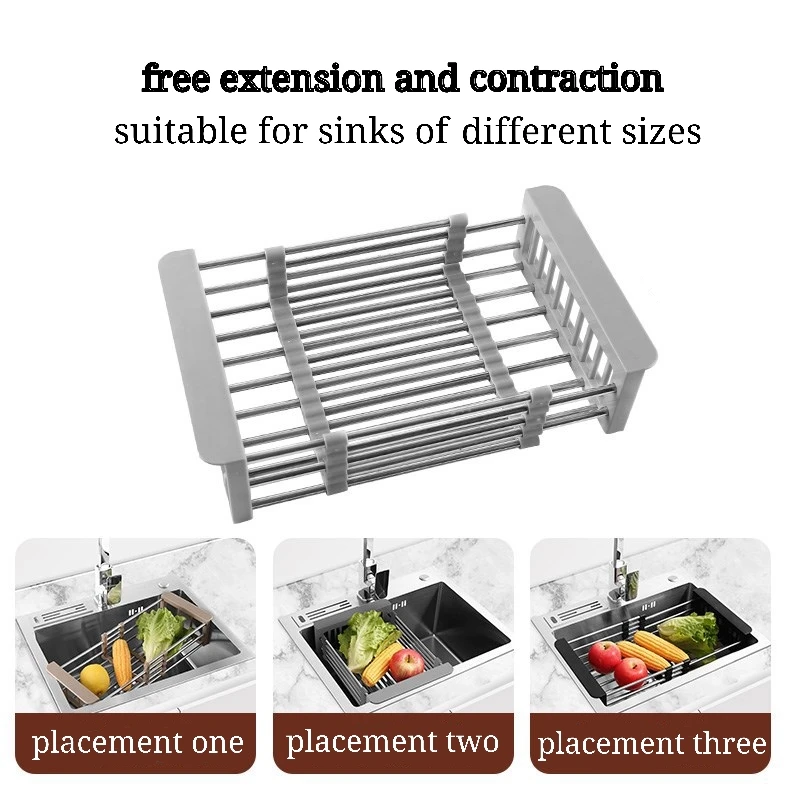 Kitchen Drainer Basket for Sink Stainless Steel Expandable Bowl Rack Spoon Storage Saucer Fruit Vegetable Drain Rack Organizer
Kitchen Drainer Basket for Sink Stainless Steel Expandable Bowl Rack Spoon Storage Saucer Fruit Vegetable Drain Rack Organizer