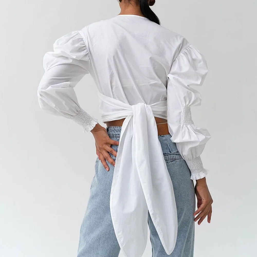 European American Style Autumn 2021 New Women's Fashion Trumpet Sleeve Cardigan Short Cropped Slim Solid Color Shirt Women
European American Style Autumn 2021 New Women's Fashion Trumpet Sleeve Cardigan Short Cropped Slim Solid Color Shirt Women