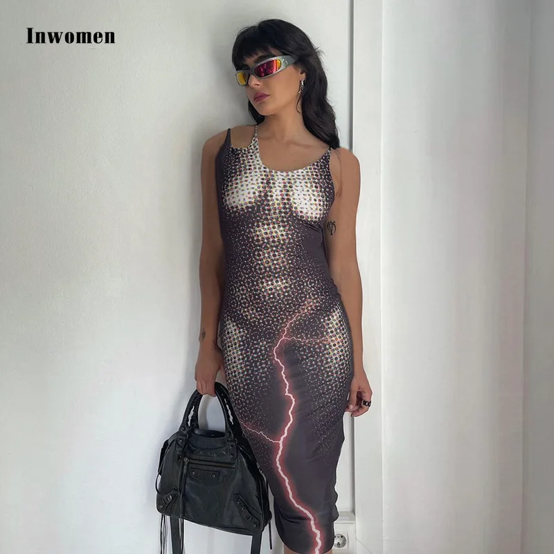 Inwomen Summer Sleeveless Printed Bodycon Slim Package Hip Dresses Woman Fashion Sexy Party Midi Dress Harujuku Dress Vestidos
Inwomen Summer Sleeveless Printed Bodycon Slim Package Hip Dresses Woman Fashion Sexy Party Midi Dress Harujuku Dress Vestidos