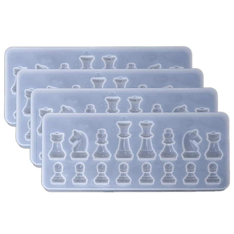 4Pcs Chess Resin Mold 3D Chess Piece Silicone Mold Set for Resin Casting - Perfect for Polymer Clay, Crafting
4Pcs Chess Resin Mold 3D Chess Piece Silicone Mold Set for Resin Casting - Perfect for Polymer Clay, Crafting